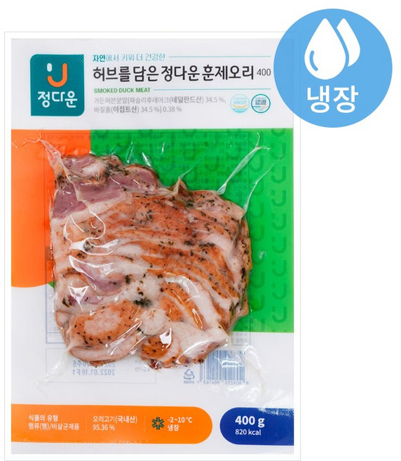 정다운 허브를 담은 정다운 훈제오리, 2개, 400g