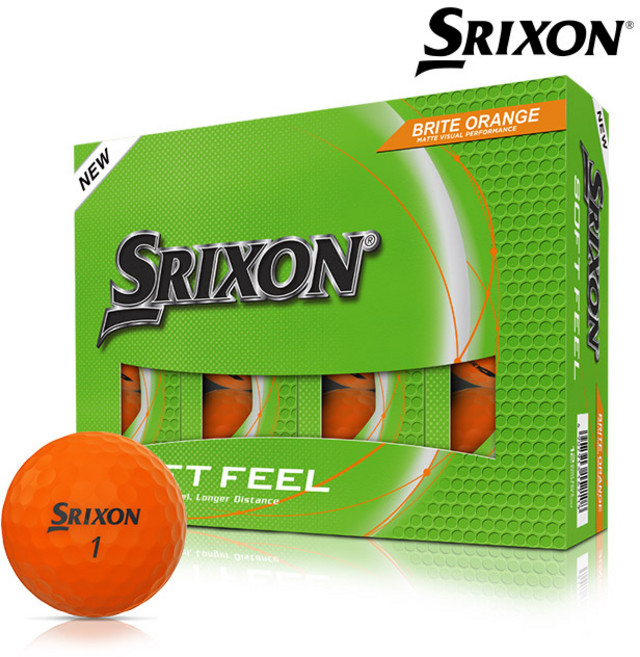 스릭슨 2025 소프트 필 14 2피스 골프볼, 오렌지, 2개, 12개입