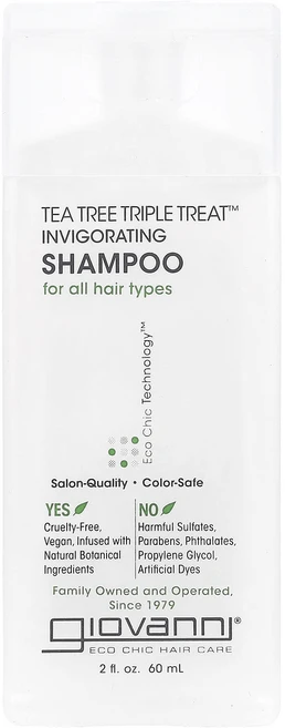 몸관리하세요 겨울입니다 Giovanni Tea Tree Triple Treat 인비고레이팅 샴푸 모든 모발용 60ml(2fl oz) 특별관리진행, GiovanniTeaTreeTripleTreat인비고레 - 쿠팡