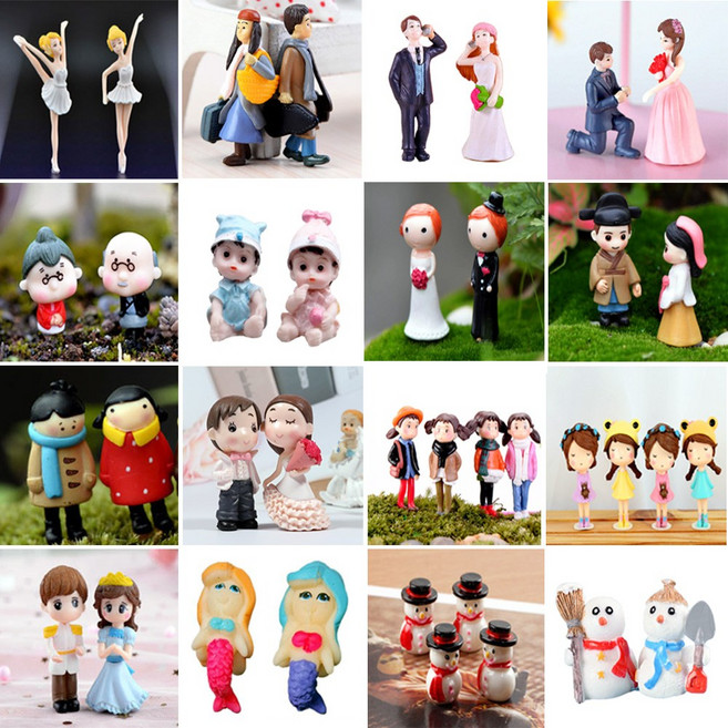 미니어처 사람 피규어 오르골 인형 장식 워터볼 재료, 모자신랑신부(2개1세트), 1개