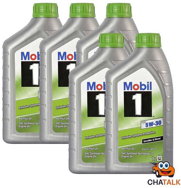 모빌원(Mobil 1) ESP 5W-30 프리미엄 합성 엔진오일, 1L, 5개