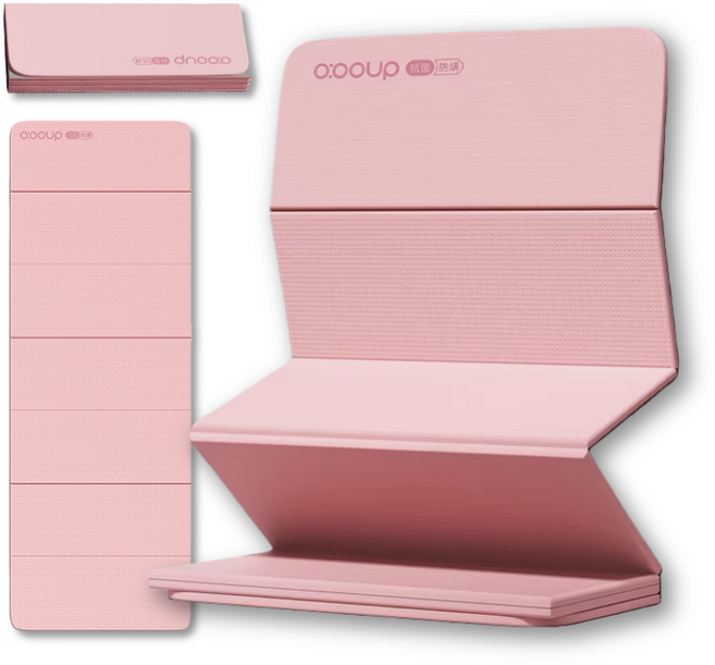 천연 항균 에센셜 오일 요가매트 POE 친환경 접이식 휴대용, 1개, 분홍색