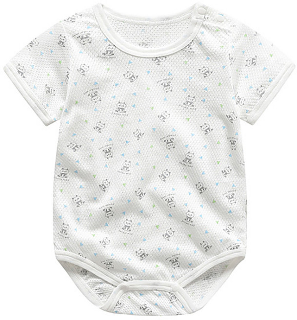 맘스케어 유아용 패턴매쉬 반팔 수트