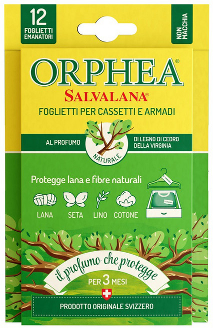 ORPHEA 歐菲雅 衣物保護片 12片裝 天然花香, 1個, 原木香氣