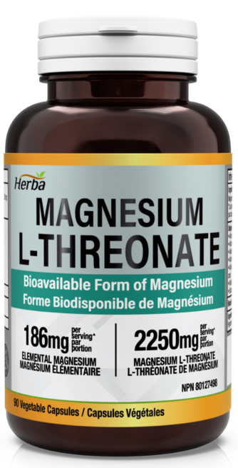 트레온산 마그네슘 90캡슐 L-트레온산 마그네슘 2250mg 허바 캐나다, 1개, 90정