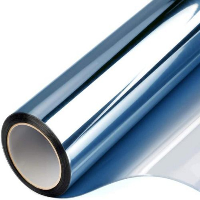 편도 거울 창 필름 개인 정보 보호 유리 비닐 태양 보호 자체 접착 창 필름 자외선 반사 열 제어 유리 필름, 블루 실버, Blue-silver+70x300 cm