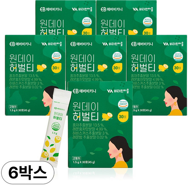 에버비키니 원데이 허벌티, 1.5g, 30개입, 6개