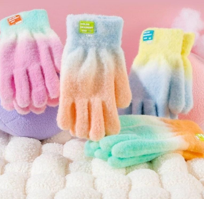 [잼뽀니] 산본점 그라데이션 아동 손가락장갑 6세~9세 부드러움짱@@@@