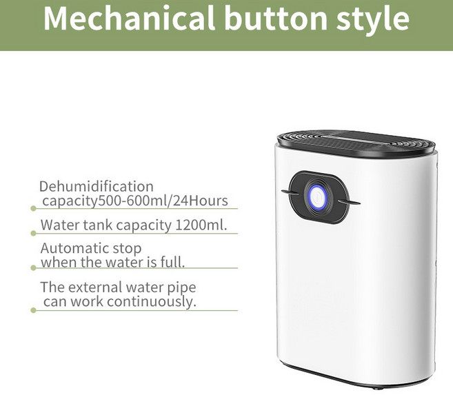 2L 전기 제습기 원격 제어 스마트 가정용 공기 건조기 청정기 마이너스 음이온 흡수기 자동 이온 음소거 수분, 01 Button version_01 Eu 플러그