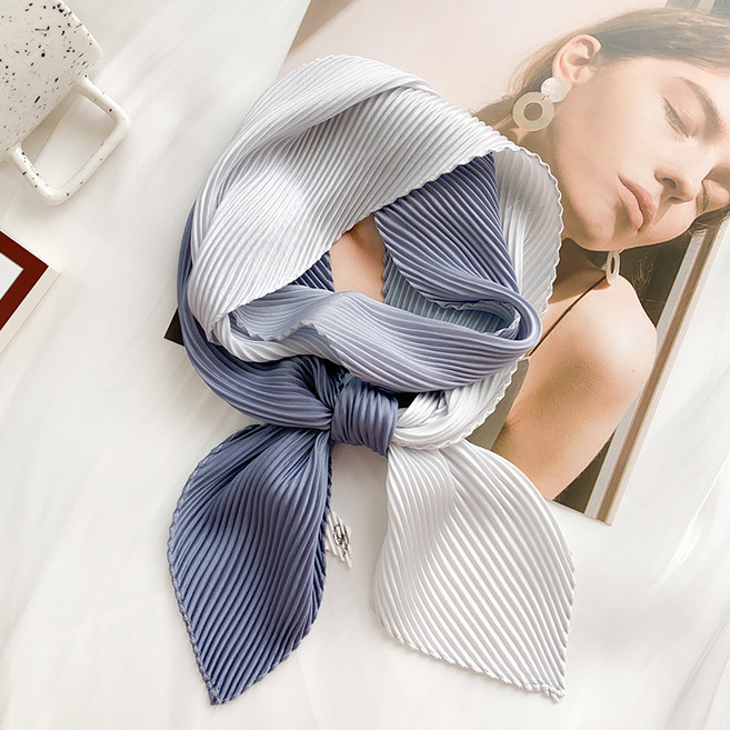 여성 플리츠 트윌리 그라데이션 스카프