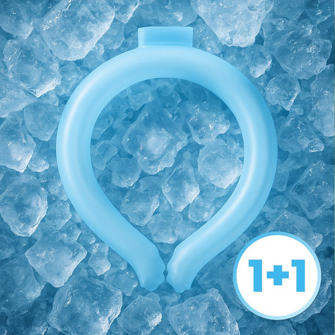 (당일발송) 이지유 1+1 4세대 아이스 넥쿨러 얼음 냉감 쿨링 목튜브 넥밴드 쿨스카프, 2개, 블루