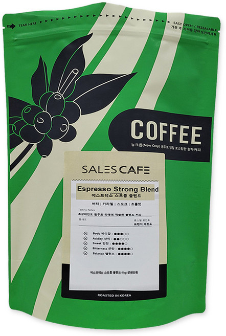 에스프레소 스트롱 블렌드 1kg원두커피(SRBC040FR1000A01), 홀빈(분쇄안함), 1kg, 1개