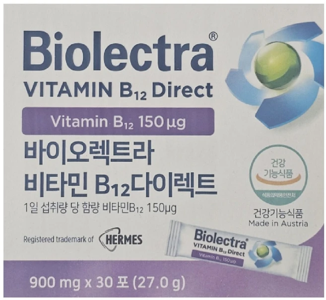 바이오렉트라 헤어메스 비타민B12 다이렉트, 1박스, 30회분 - 쿠팡