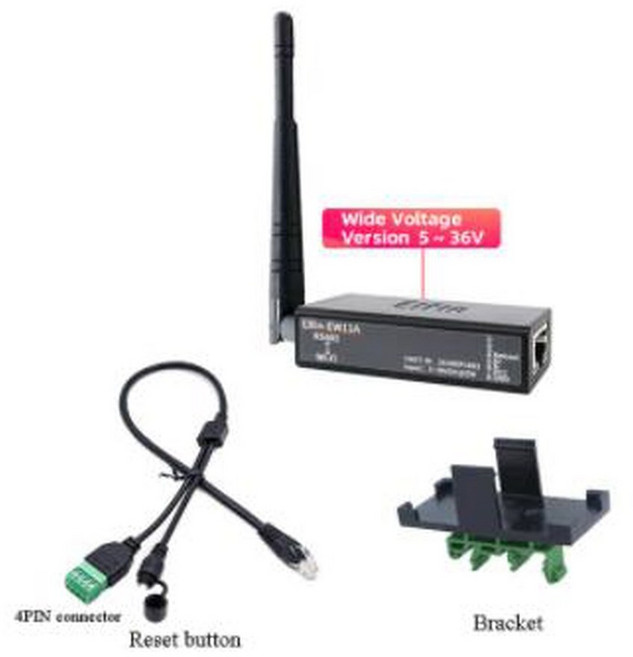 무선 네트워킹 장치 Modbus TPC IP 기능 RJ45 Elfin EW11 RS485 와이파이 직렬 서버 5 36V, 1개