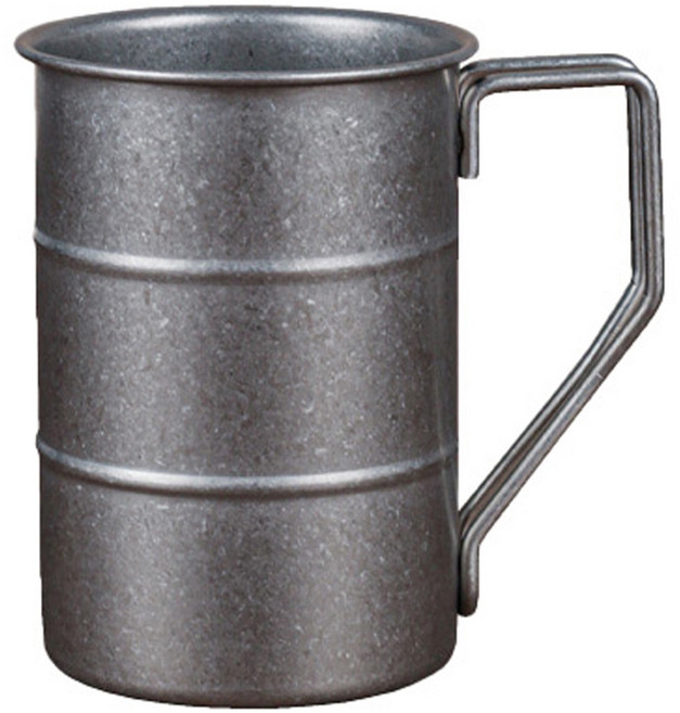 SoBuy 스테인리스 빈티지 캠핑 맥주 머그컵, 1개, 실버