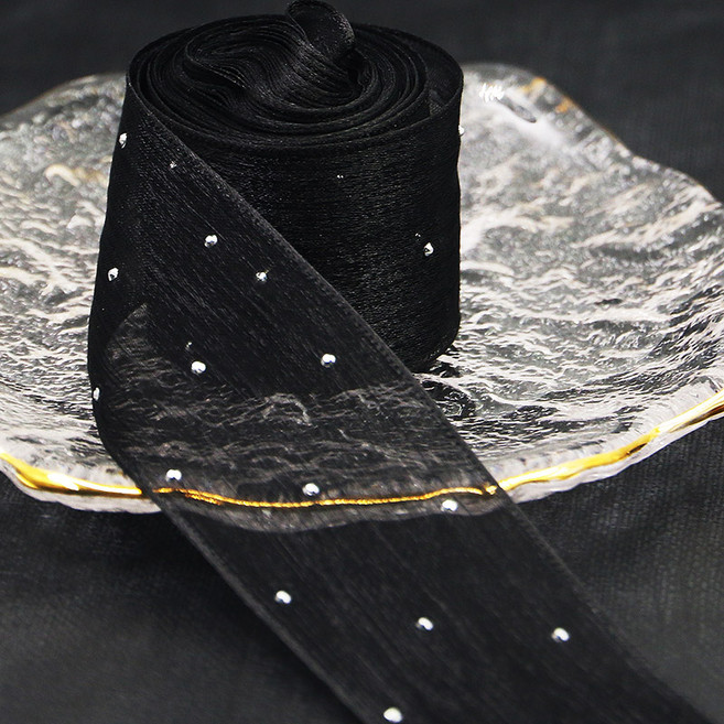 5 미터 / 팩거품 접 기 스티커 다이아몬드 메쉬 선물 포장 머리 부속품 활 DIY 부속품 크리스마스 장식, 1개, black