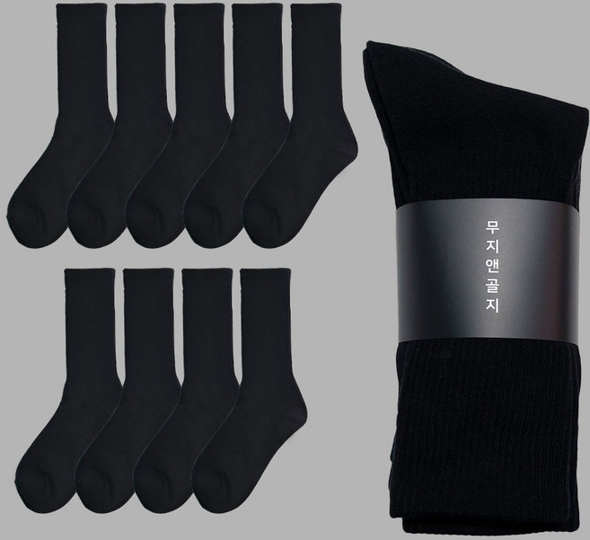 10 무지앤골지/ 국산 10켤레 /장목스쿨삭스/ 여성 학생용 롱 골지 스쿨삭스(혼합가능)