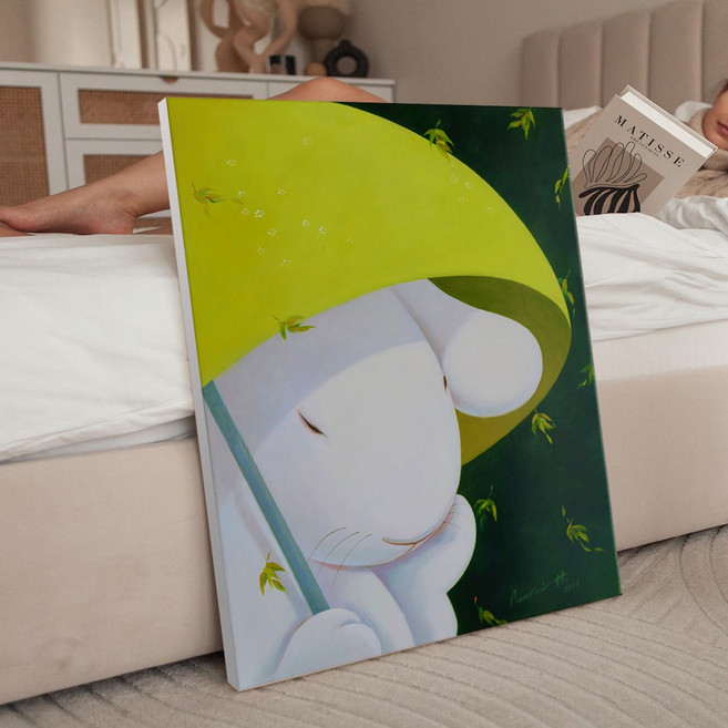 풍수 행운 행복토끼 2 일러스트 토끼그림 카페 아이방 인테리어 캔버스 그림액자 23종 1-11 집들이선물 아가방 데코 동림, 10.보름달토끼