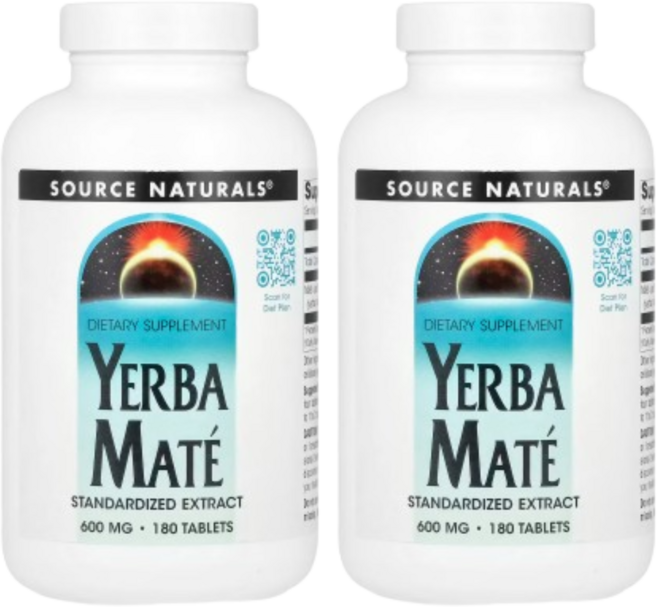 Source Naturals 예르바 마테 600mg 180정 2개