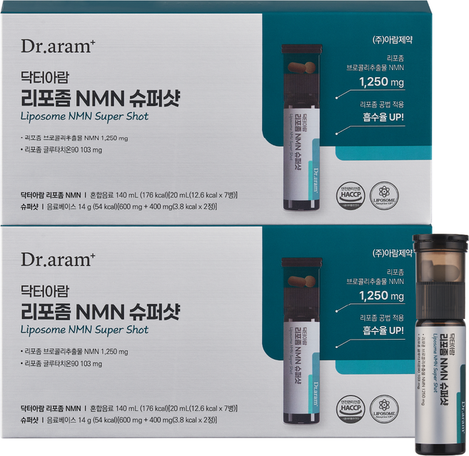 닥터아람 리포좀 NMN 슈퍼샷 이중제형, 2개, 7회분