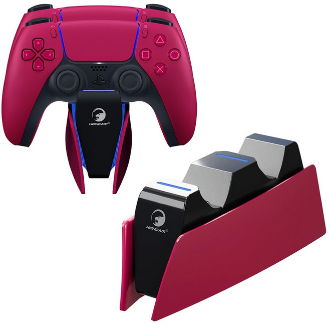 PS5 듀얼센스 충전거치대 충전기 정품호환형, 코즈믹레드, 1개