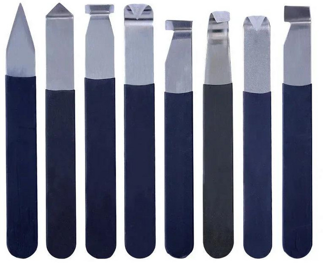 DIY 세라믹 공예 도구 및 도자기 점토 조각 고무 손잡이 스테인레스 스틸 재봉 홈 아트, 02 8-piece set, 1개
