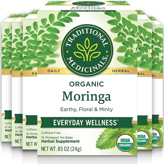 Traditional Medicinals 유기농 차 16개 티백 팩 스피어민트 96개 (6개 팩), 16개(6개입), Moringa