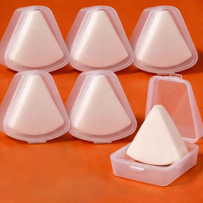 GACA 프리미엄 라텍스 퍼프 화장 쫀쫀 밀착 파운데이션 스펀지, 6개, 화이트