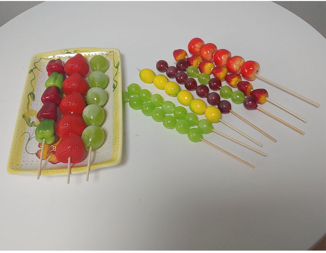 탕후루 과일꼬치모형 과일꽃이 인조과일 주방데코 테이블소품 장식 인테리어소품, 적포도-소형