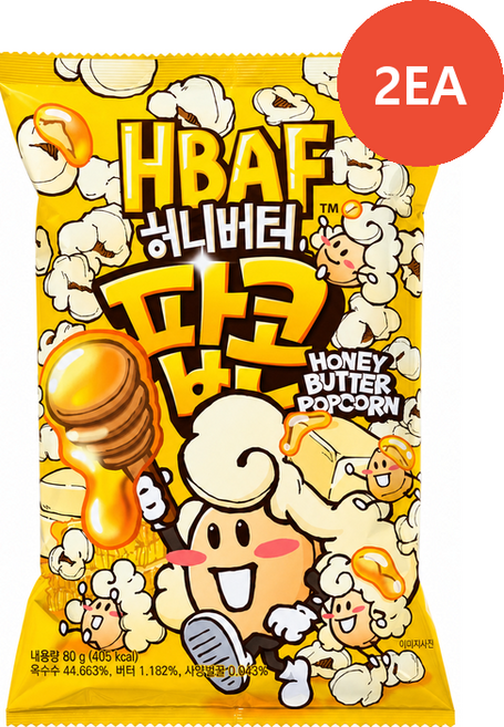 HBAF 허니버터팝콘 (80G), 2개, 80g