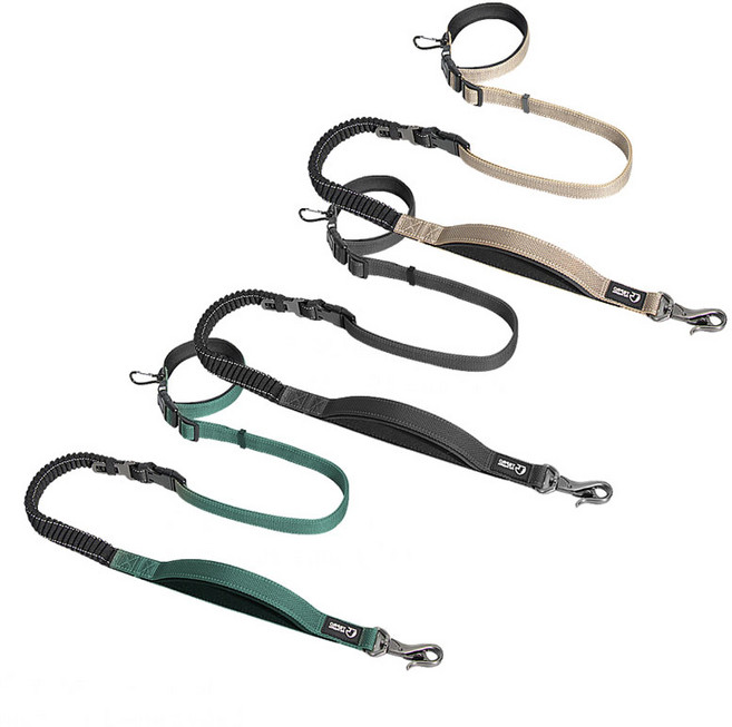 허그펫 강아지 핸즈프리 허리 리드줄, 1개, 그린