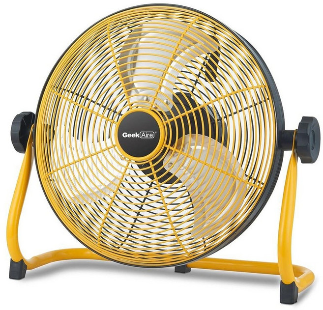 Geek Aire 금속 블레이드가 있는 30.5cm(12인치) 휴대용 배터리 작동 팬 360도 수직 기울기 24시간 시간 무선 팬 캠핑 여행 텐트 허리케인 가정용 22193, 12 Inch