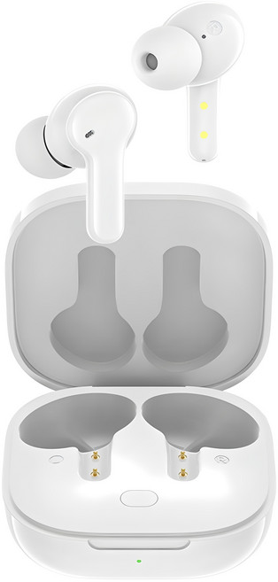 QCY 무선 블루투스이어폰+3D 스티커, 화이트, t13app