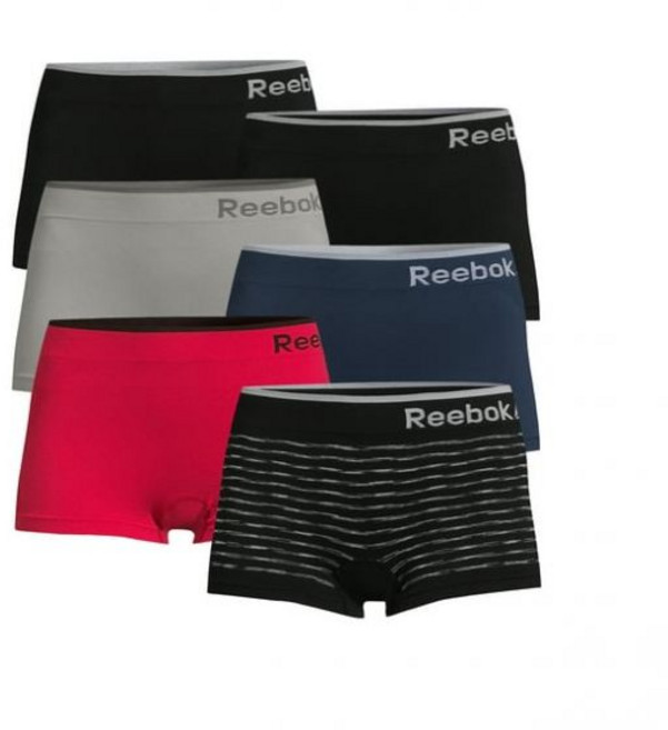 리복 여성용 심리스 보이 쇼츠 블랙 세트 6팩 (6 가지 색상)