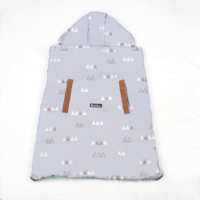 온아이 아기띠 워머 바람막이 + 보관팩, 블루