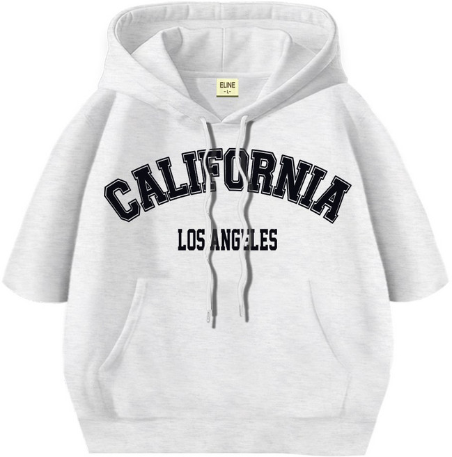 국산 반팔 후드티 캘리포니아 오버핏 남녀공용 특양면 무지 빅사이즈(~2XL)