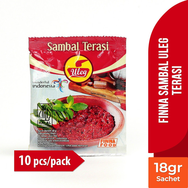 울렉 삼발 뜨라시 핫소스 18gr (Uleg Sambal Terasi), 1세트, 18g
