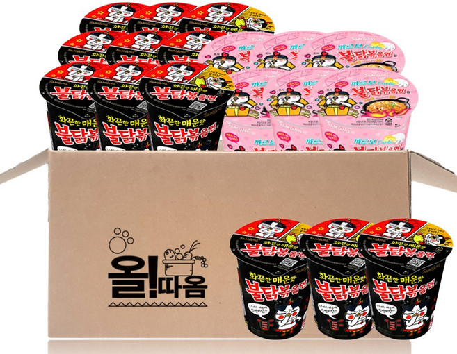 불닭볶음면 소컵12p+까르보불닭볶음면소컵6p, 18개