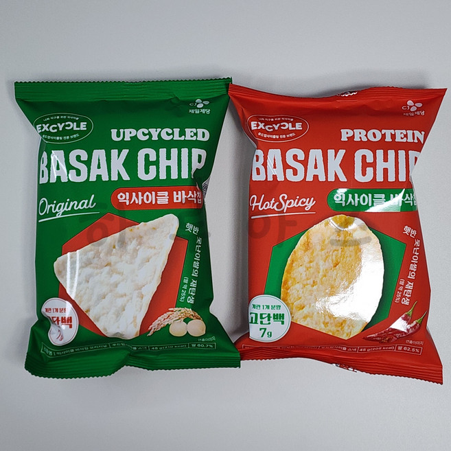 하루아즈 익사이클 바삭칩 믹스 (오리지널1+핫스파이시1) 고단백 과자, 1개, 90g