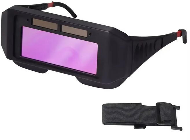 실버카우 태양열 용접고글 자동변광 자동차광 작업안경 눈보호 용접안경, 블랙, 1개