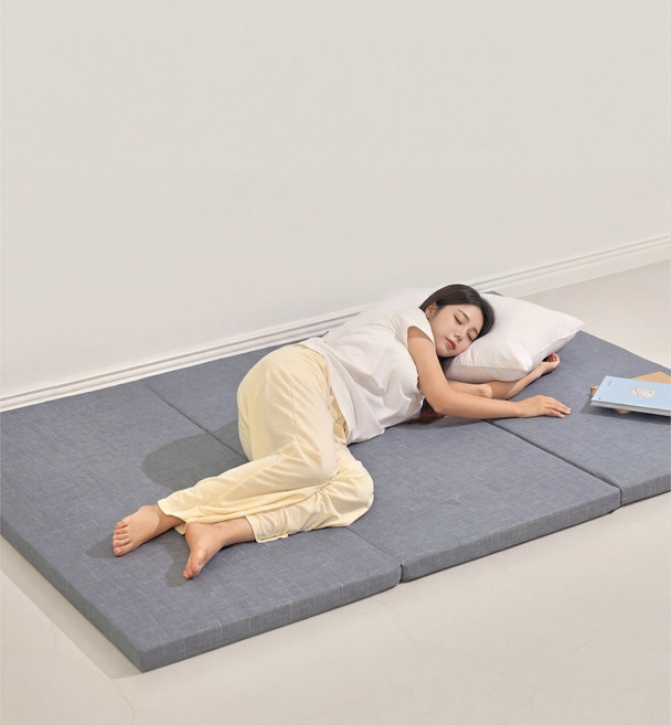 딥코어 3단 접이식 매트리스 1인용 허리에 좋은 단단한 바닥 수면 매트 5cm MS