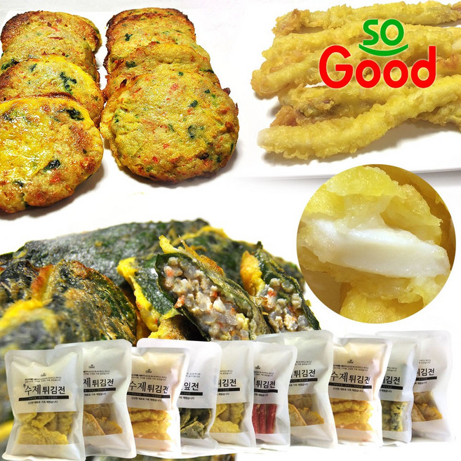 쏘굿 수제 명절튀김 1호) 오징어튀김 명태전 고구마튀김 꼬지전 완자전 깻잎전 줄포튀김 새우튀김 야채튀김 김말이튀김 고추튀김 총11종, 1개, 3.2kg