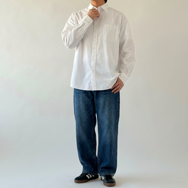 남자 오버핏 옥스포드 셔츠 베이직 캐주얼 긴팔 셔츠 made in korea (9color)