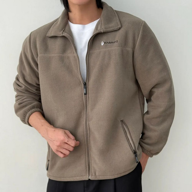 코엑티 남성 가을 겨울 캐주얼 후리스 폴라 플리스 자켓