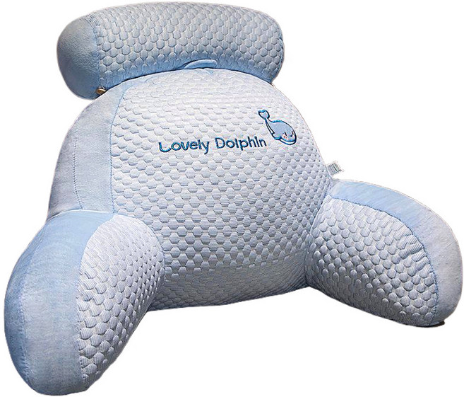 COZYLUX 아이스실크 쿨링 등받이 허리쿠션 팔걸이 일체형 인체공학, 핑크 토끼랑 핑크핑크