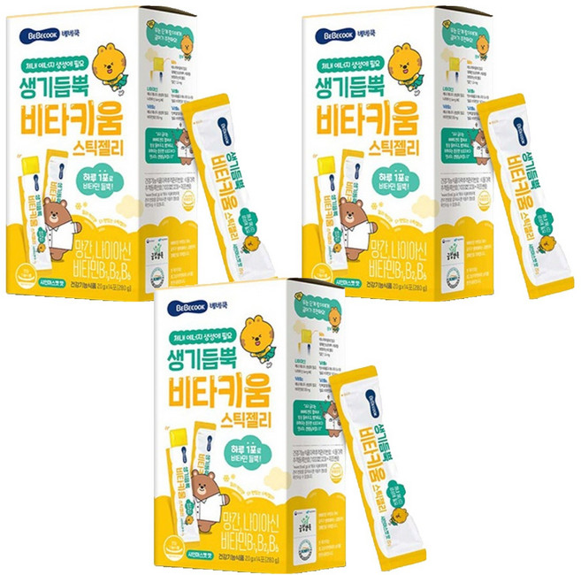 베베쿡 생기듬뿍 비타키움 스틱젤리 14p, 280g, 3개