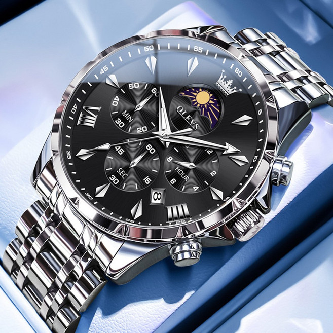 OLEVS 남자손목시계 패션 정품 쿼츠 럭셔리 명품 일력 야광 다기능 남성시계