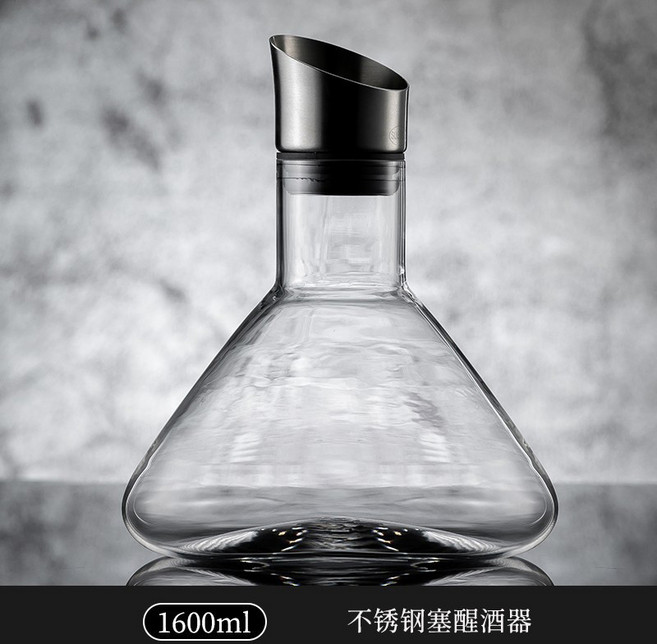 冰山造型紅酒醒酒器，瀑布式設計, 1個, 水晶醒酒器【304不銹鋼塞】1600ml