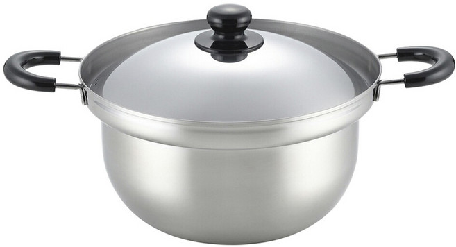 요시카와 쿠루멘테이의 넘치지 않는 양수냄비, 실버, 1개, 26cm