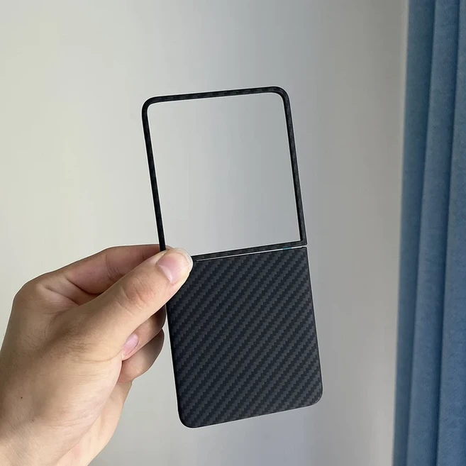 삼성 갤럭시 Z 플립 7 케이스용 리얼 카본 파이버 초슬림 아라미드 섬유 커버, 02 1500D black